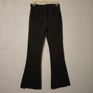 Flying Monkey Retro Super Flare Jeans 26 Black Button Fly 70s Boho Hippie Indie